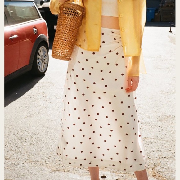 NWT Ganni Polka Dot Midi Skirt. Size 40/ small - Picture 9 of 9